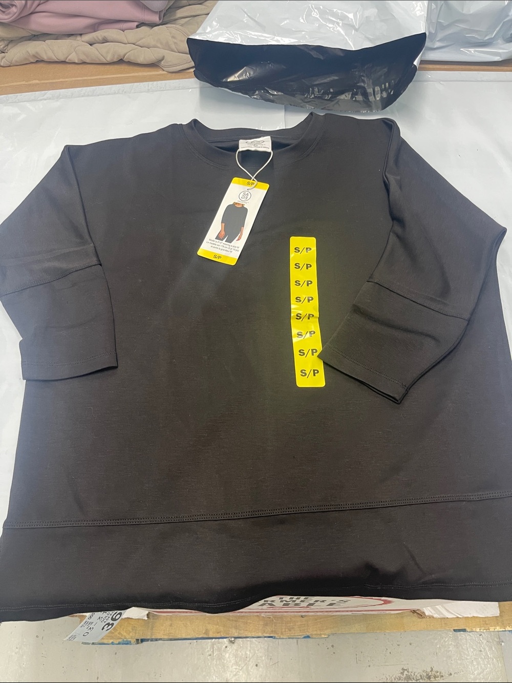 Sage Black Crewneck Long Sleeve Tee